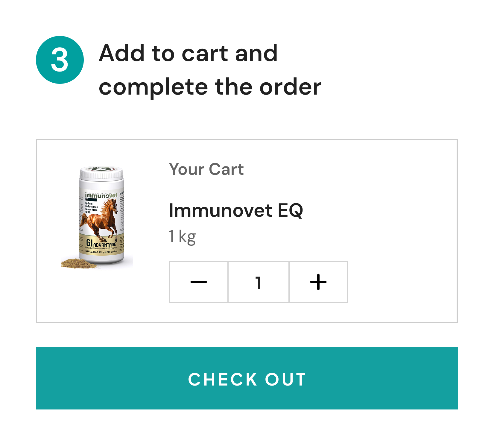 Add to cart and complete the order